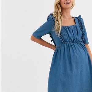 Cute Denim Maternity Dress